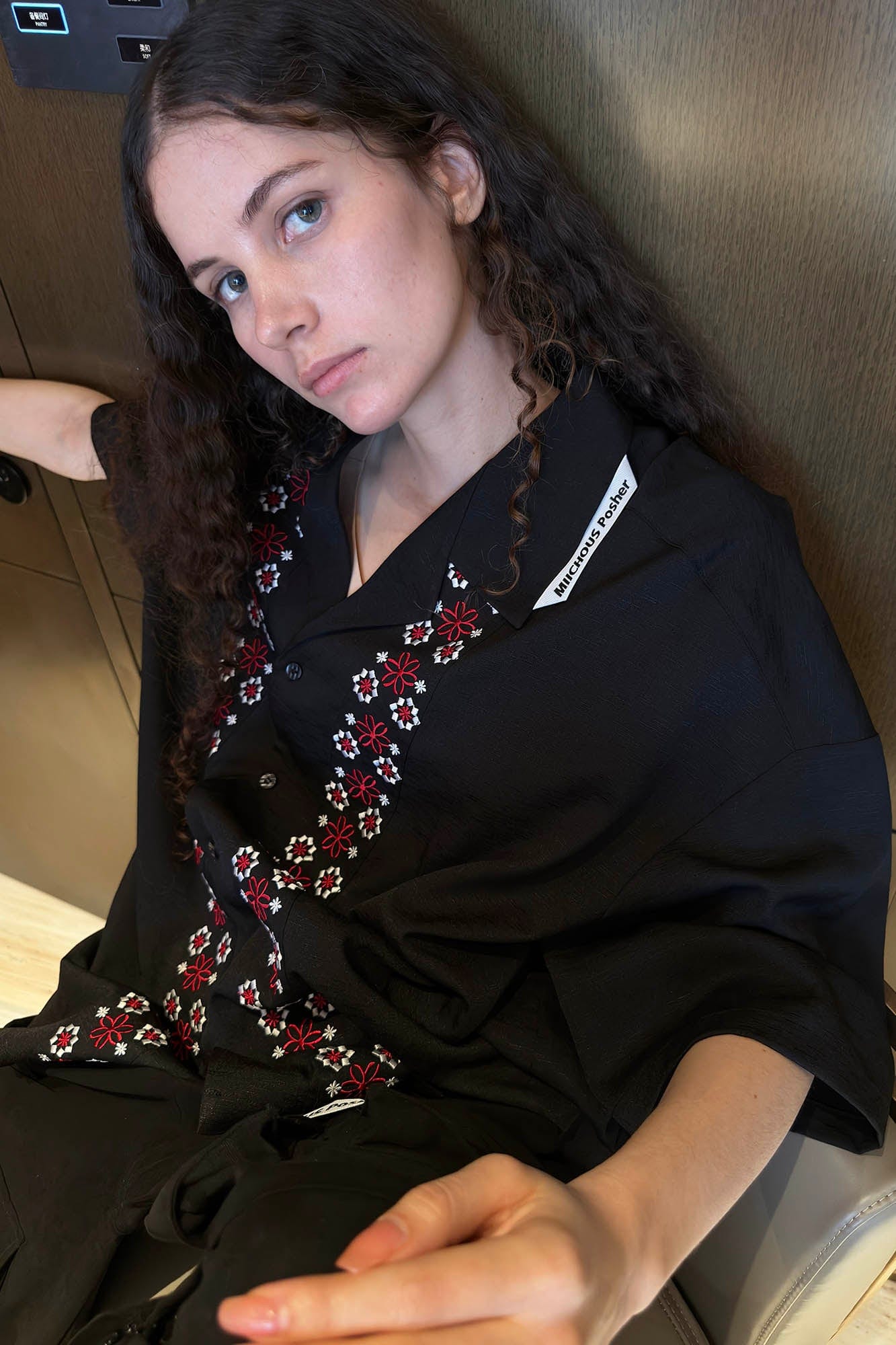 MIICHOUS Fair Isle Embroidered Half Shirt