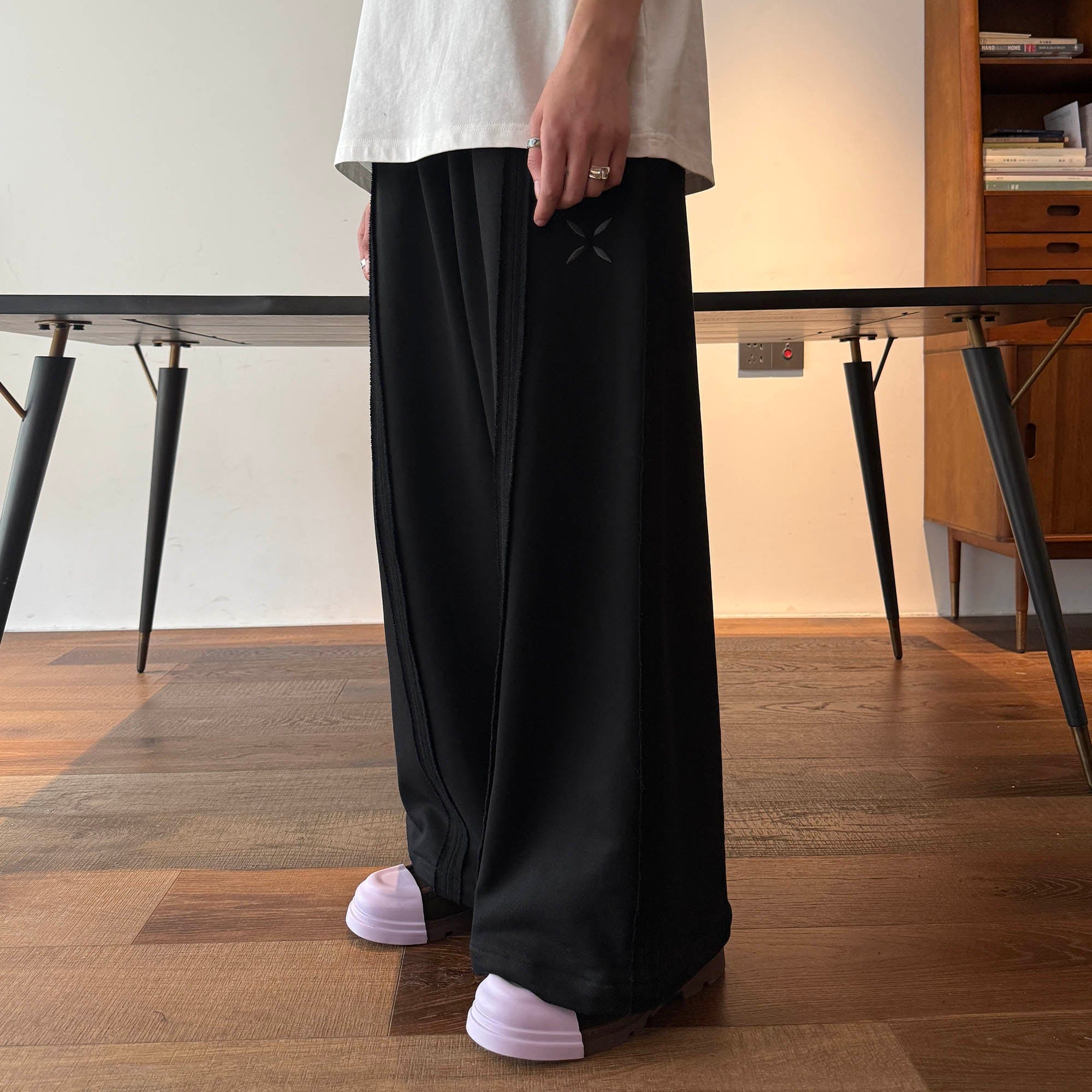 MIICHOUS Frayed Spliced Elastic Pants
