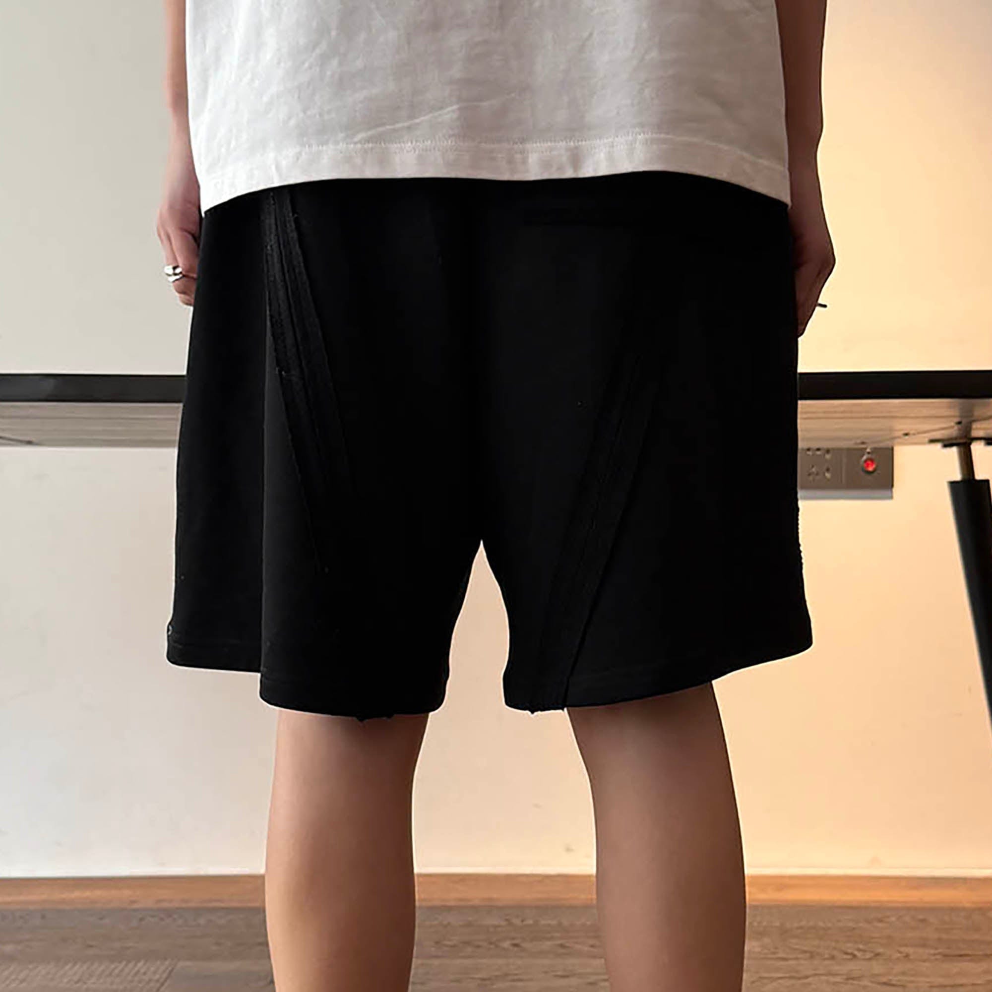 MIICHOUS Frayed Spliced Elastic Shorts