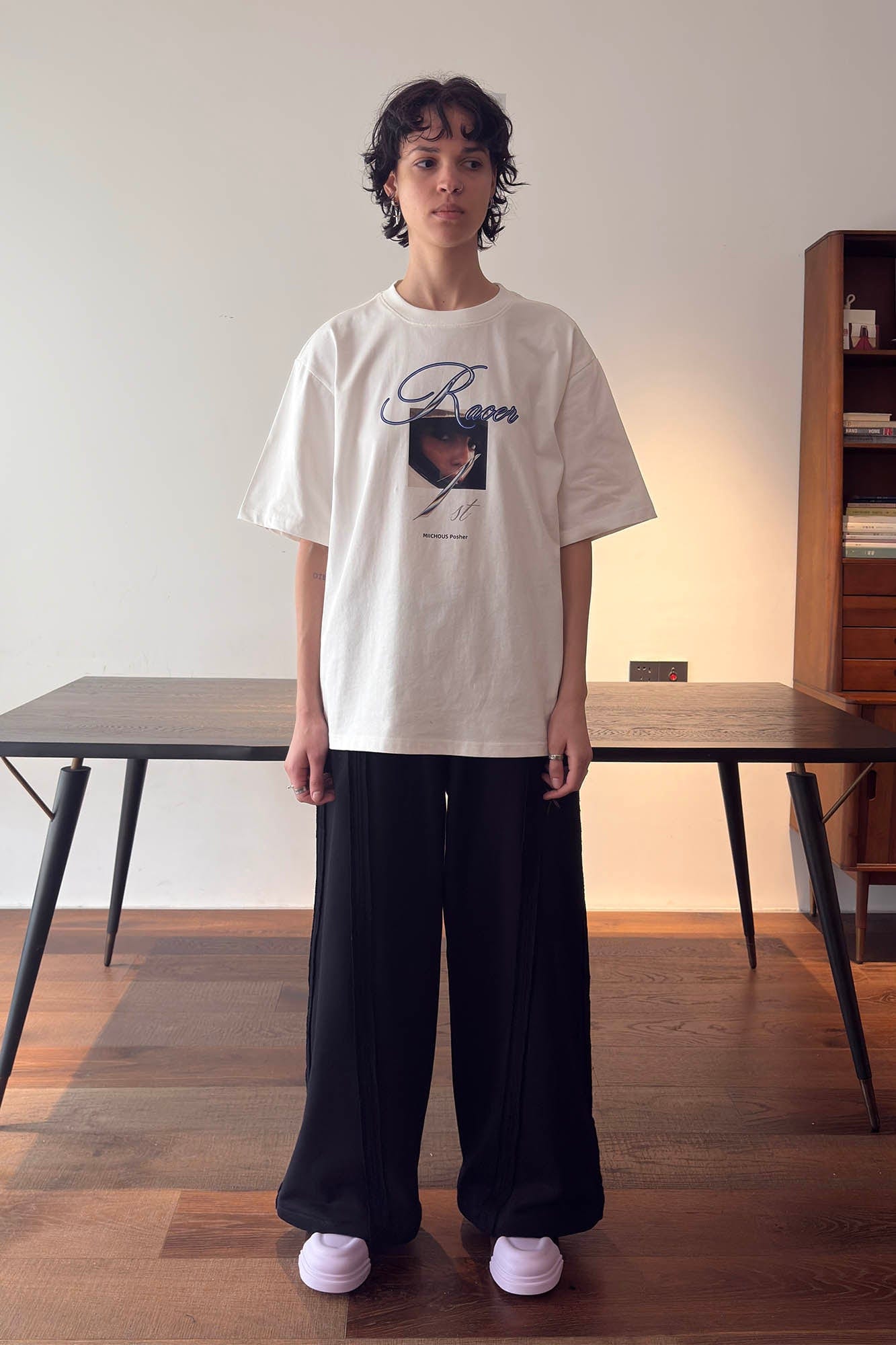 MIICHOUS Frayed Spliced Elastic Pants