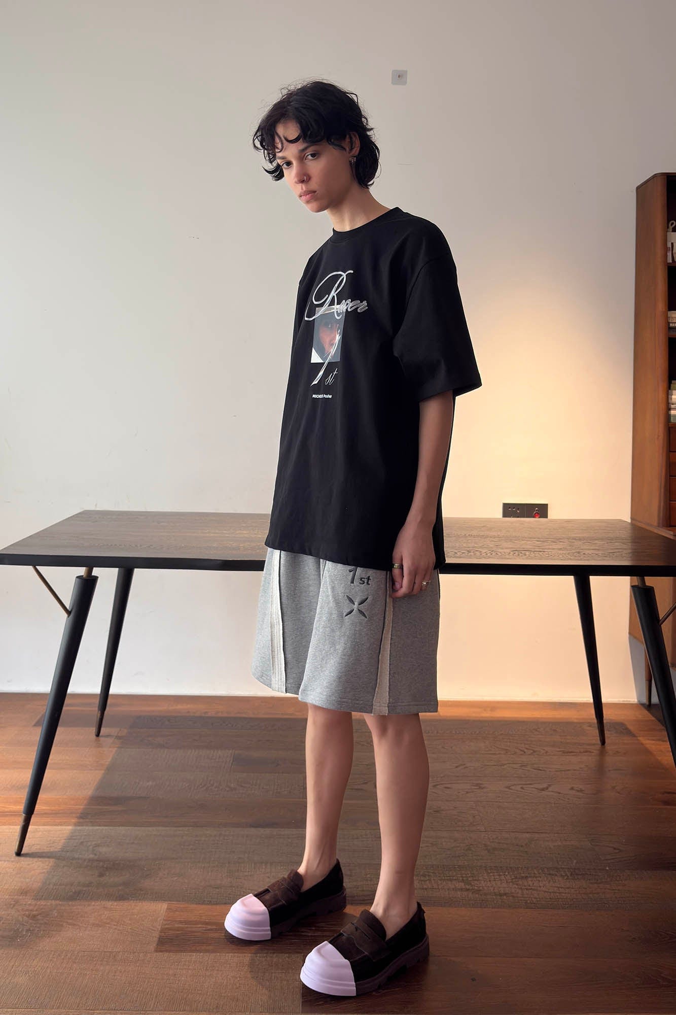MIICHOUS Frayed Spliced Elastic Shorts
