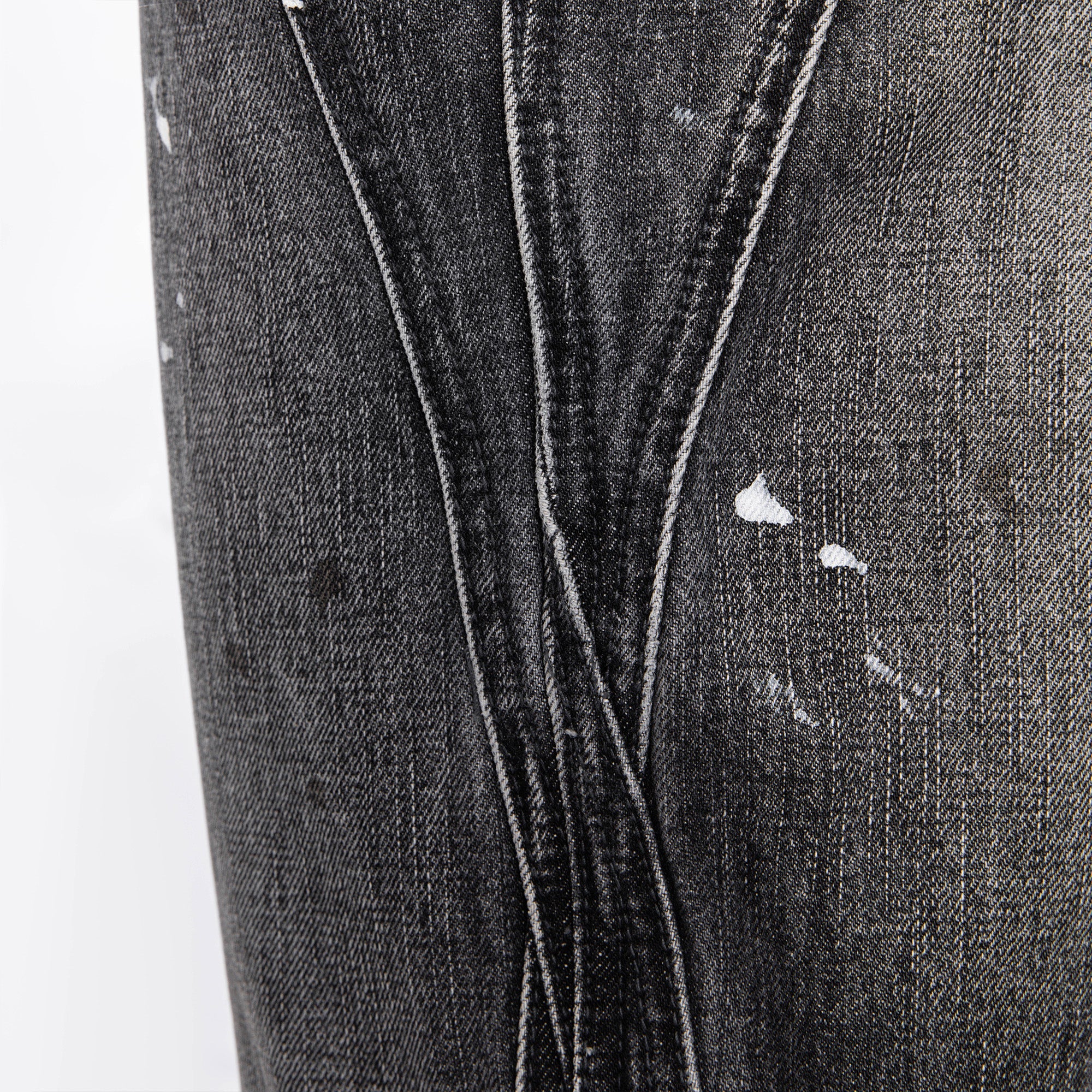CATSSTAC Washed Panel Paint-Stain Wide-Leg Jeans