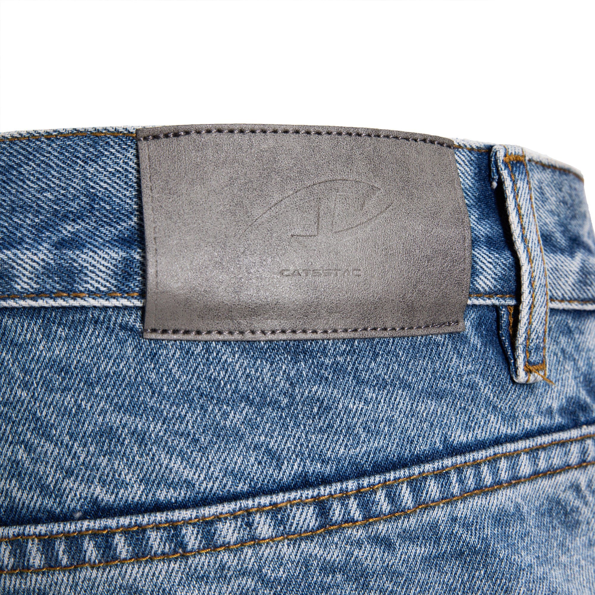 CATSSTAC Frost-Washed Distressed Straight-Leg Jeans
