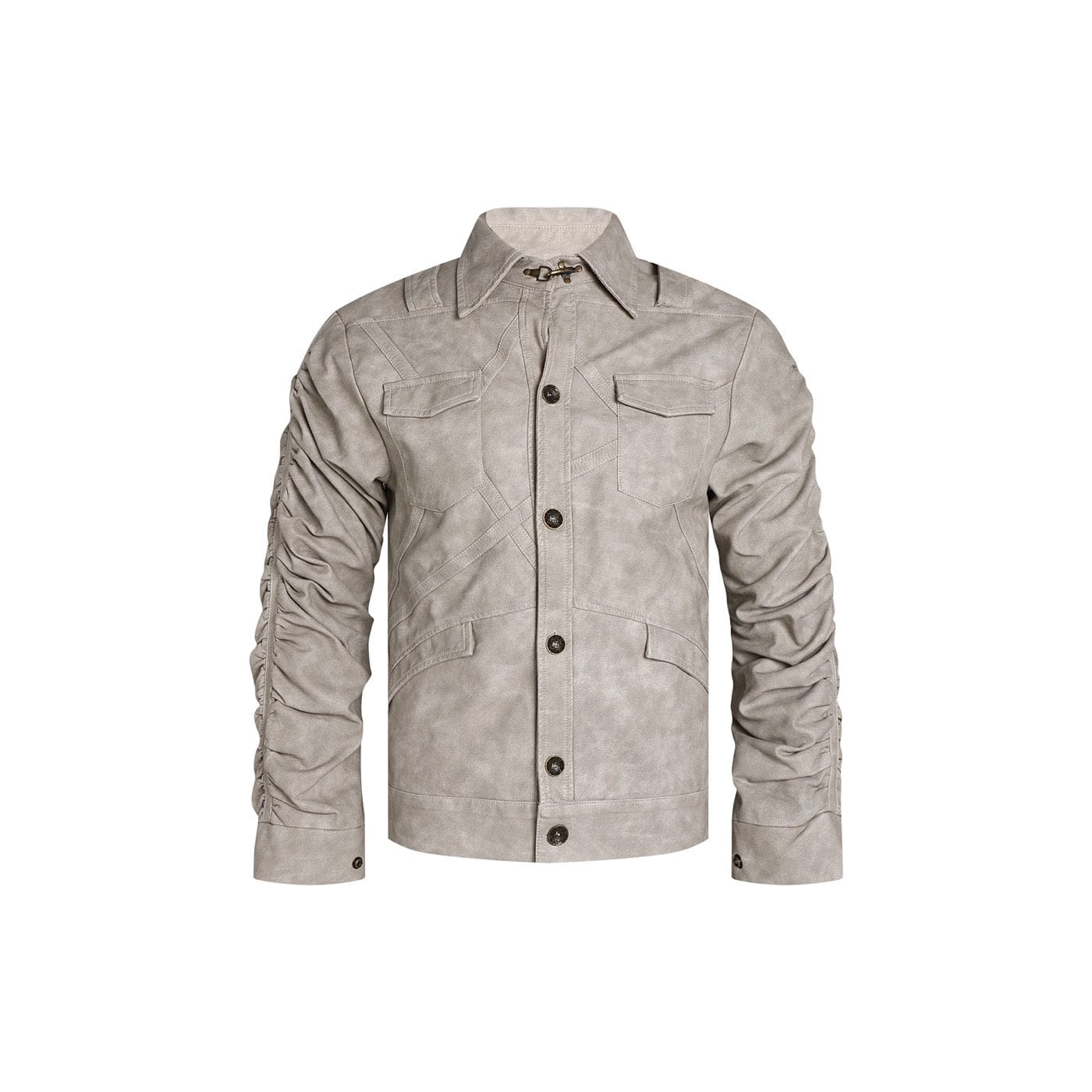 DND4DES Faux Leather Wrinkled Jacket