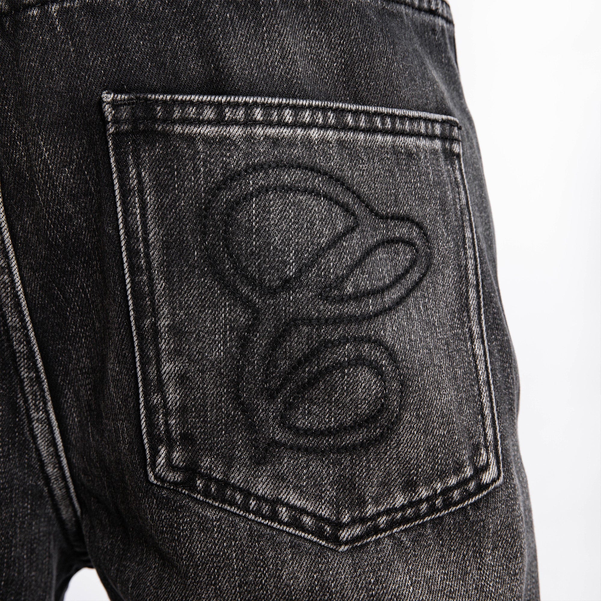 CATSSTAC Whisker Washed Frayed Straight-Leg Jeans