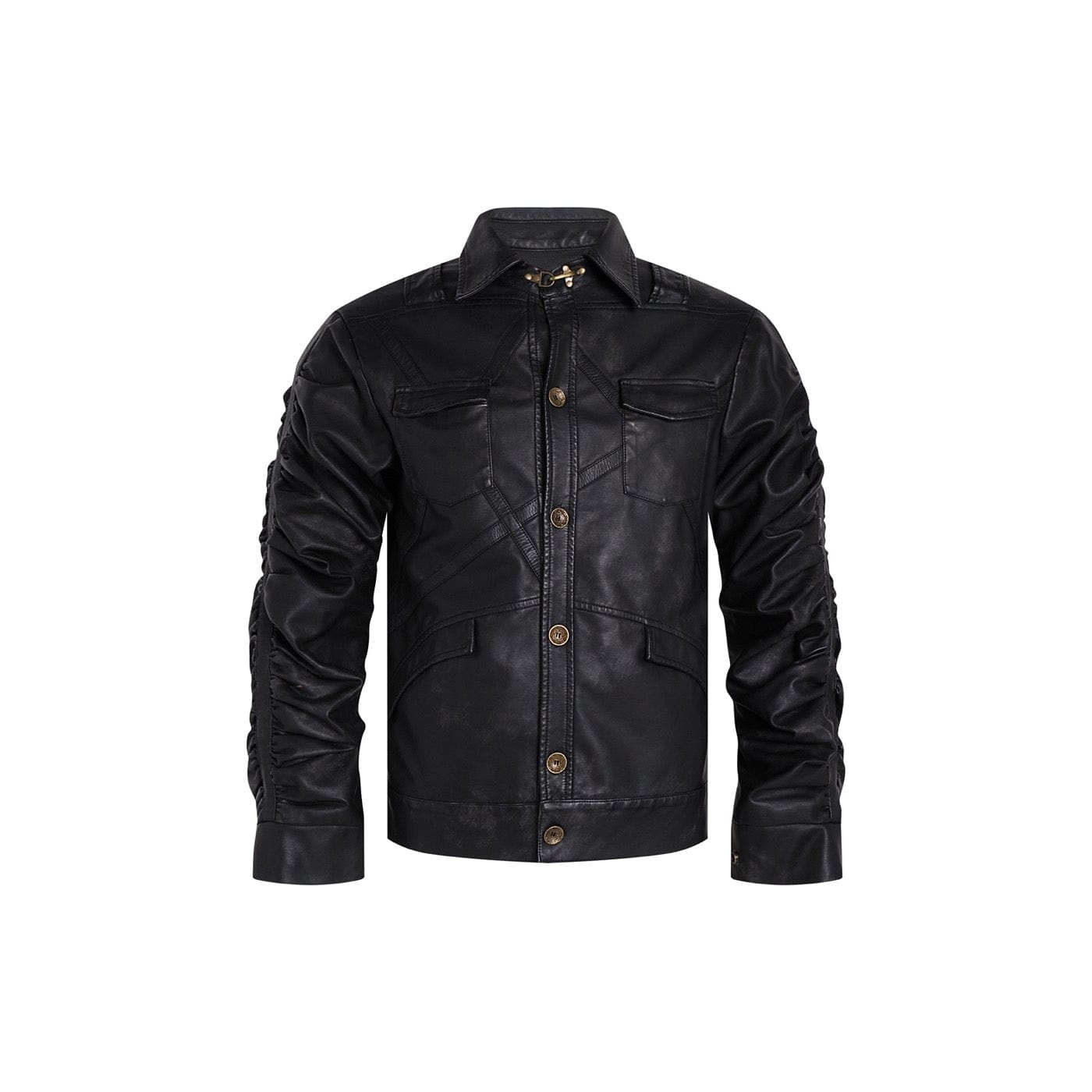 DND4DES Faux Leather Wrinkled Jacket