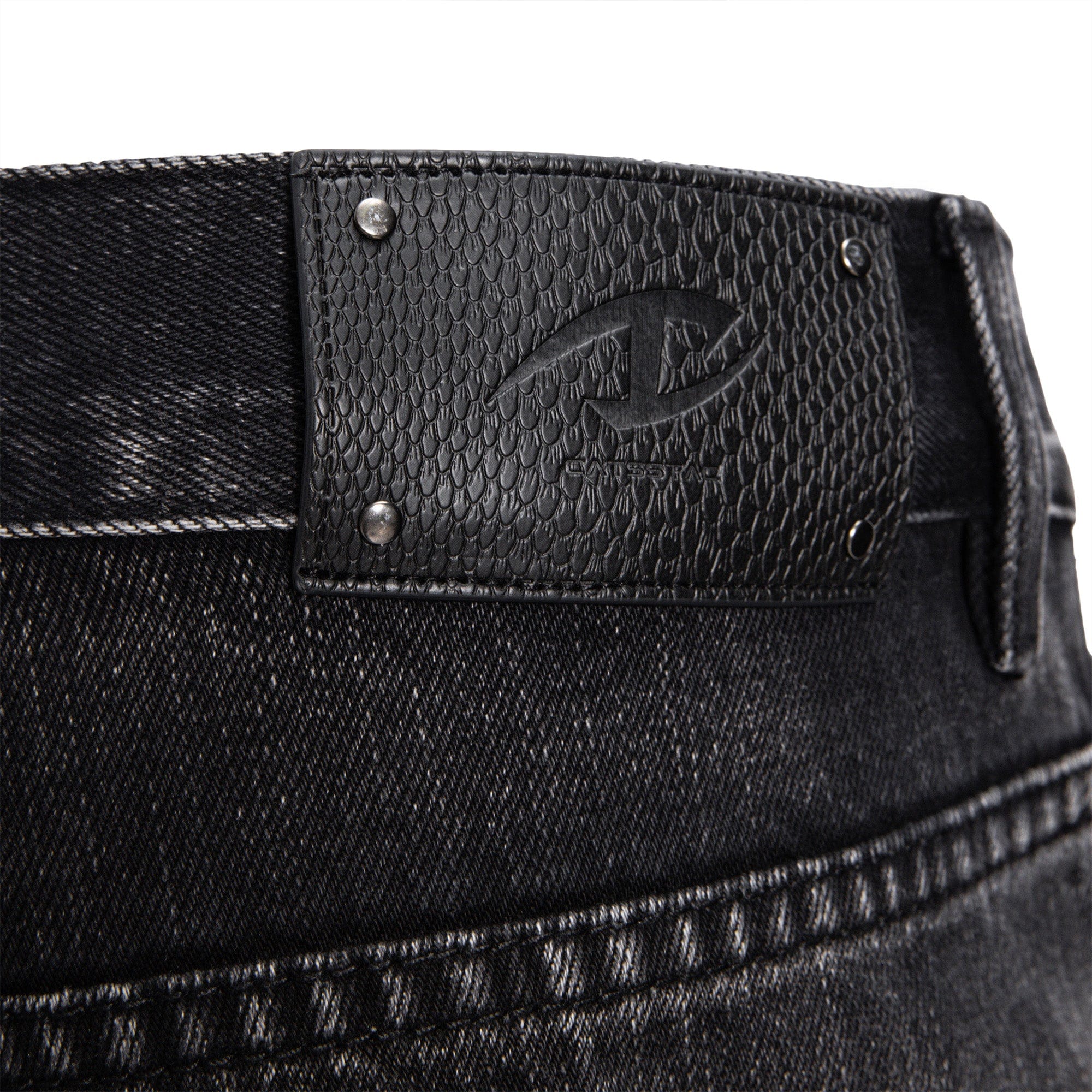 CATSSTAC Whisker Washed Frayed Straight-Leg Jeans