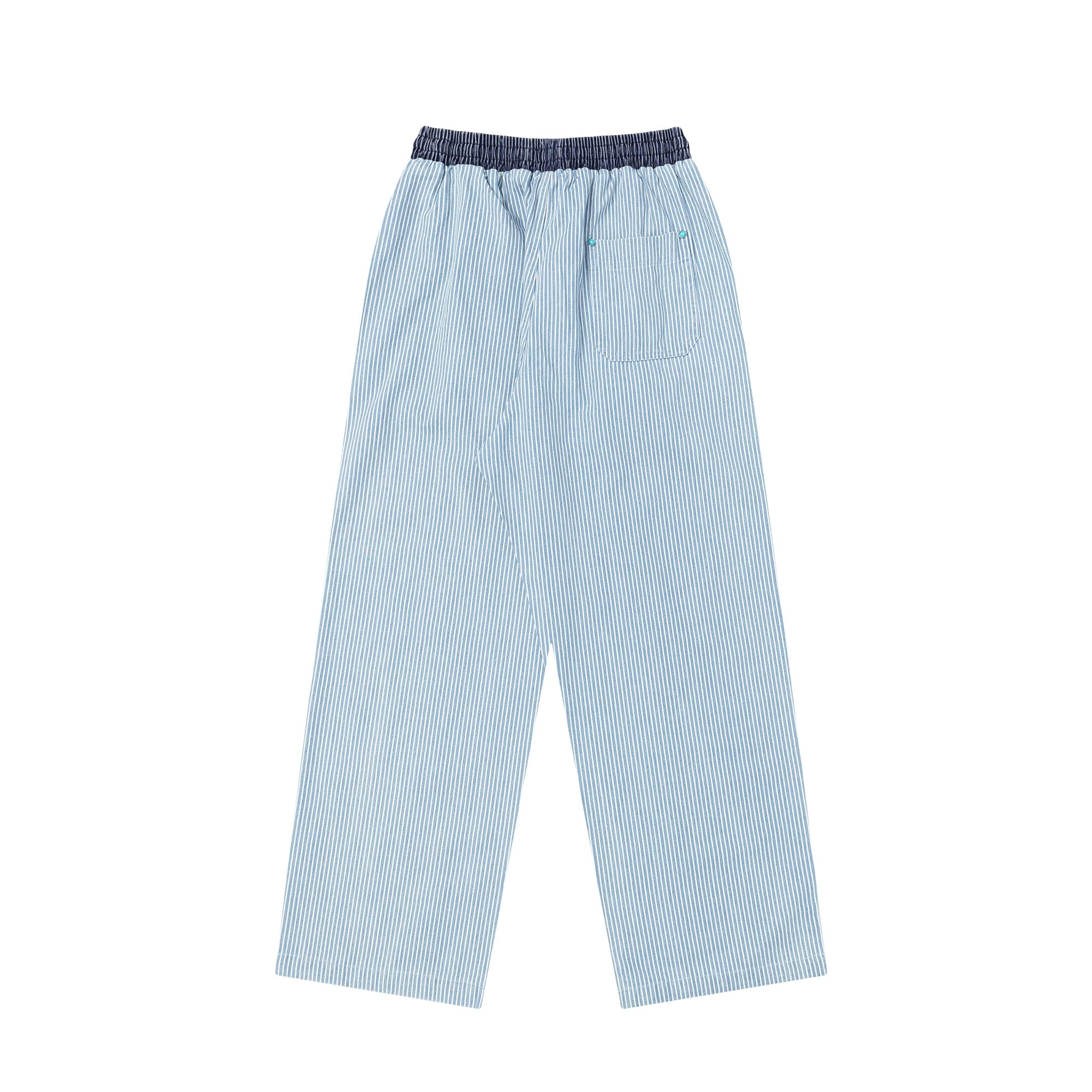 OVDY Striped Turquoise Rivet Straight-Leg Pants