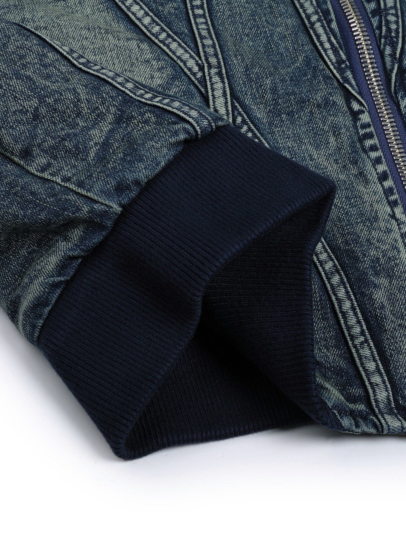 DND4DES Deconstructed Washed Denim Bomber Jacket