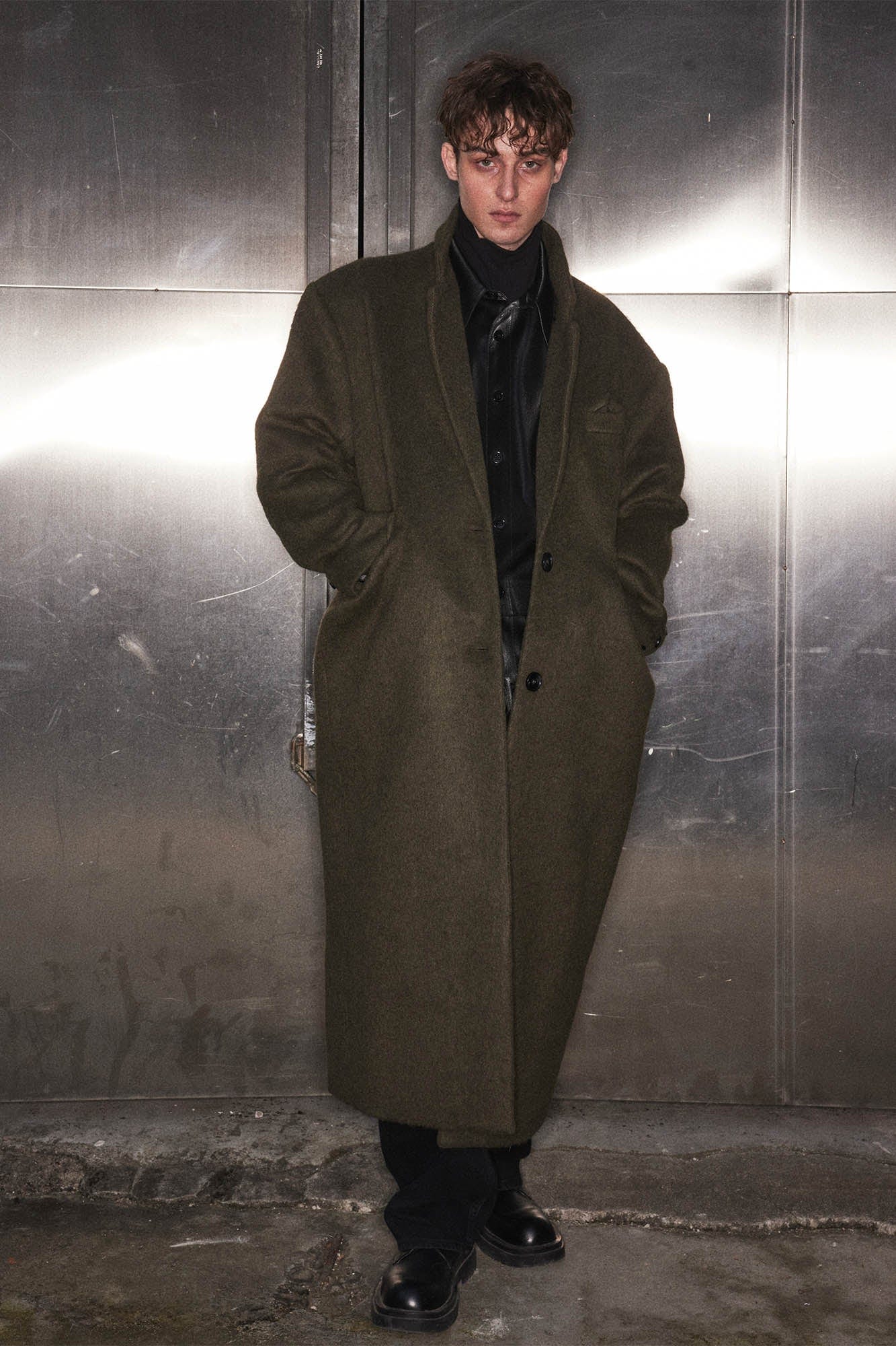 KADAKADA Wool-Blended Oversized Long Coat