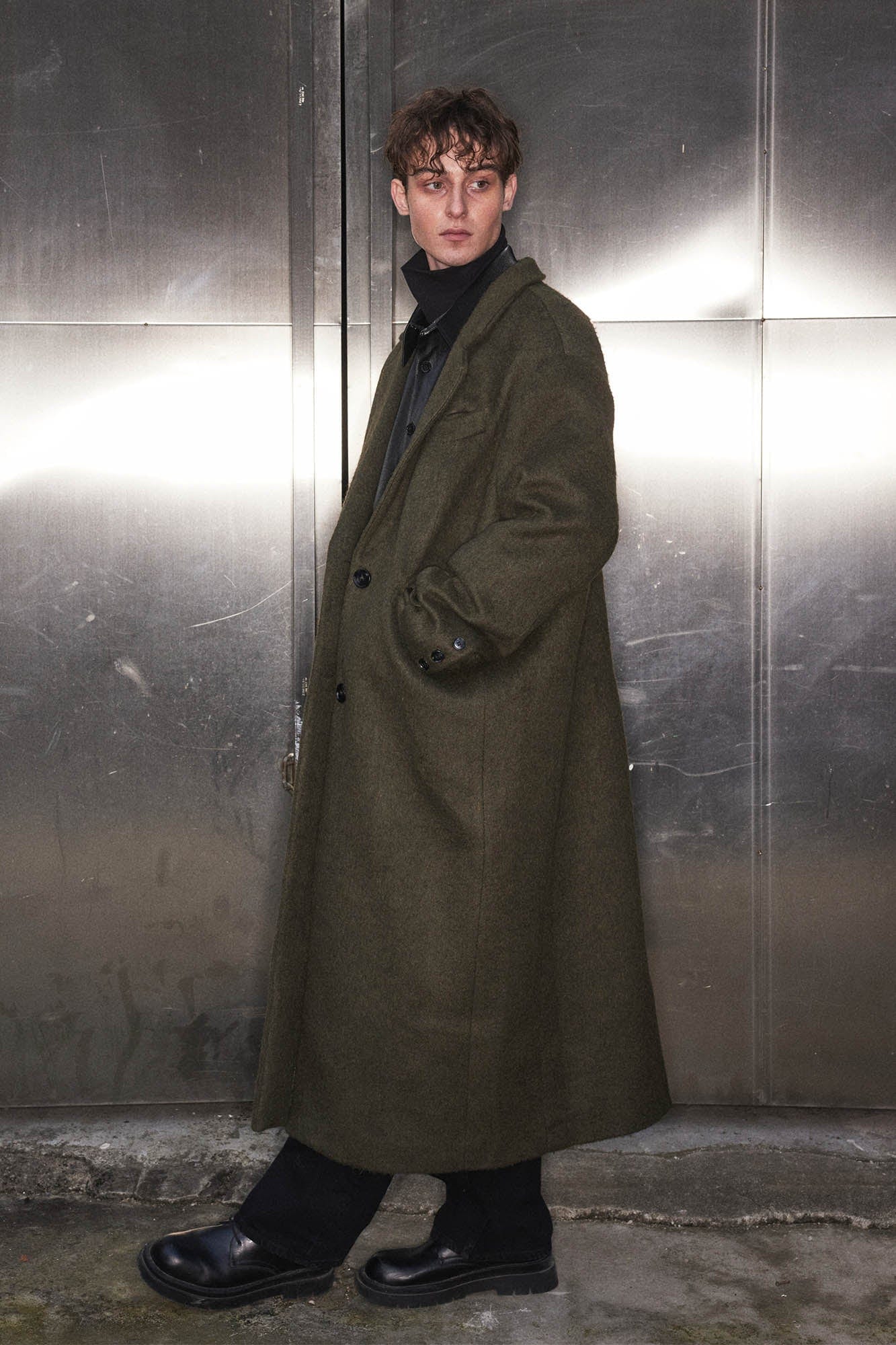 KADAKADA Wool-Blended Oversized Long Coat