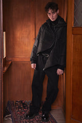 KADAKADA Curved Zipper Detachable-Hem Quilted Jacket