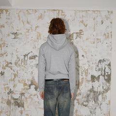 LEONSENSE Denim Print Zip-Up Hoodie