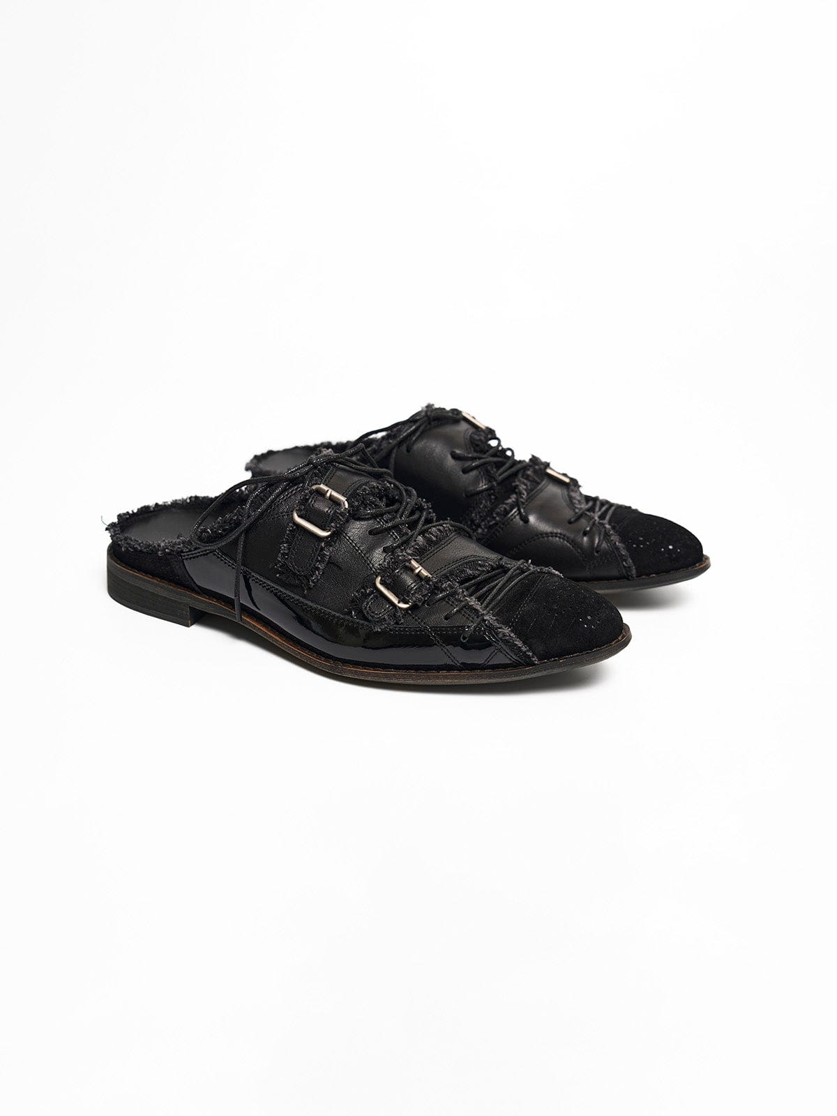 RICHILL Turkish Cowhide Brogue Monk Mule Loafers
