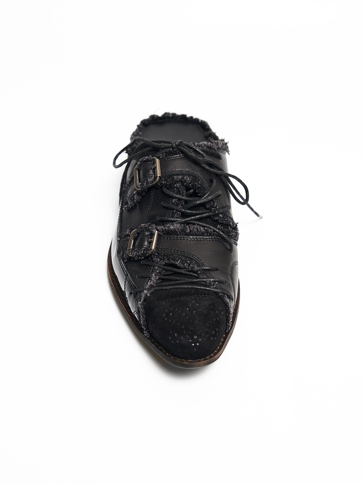 RICHILL Turkish Cowhide Brogue Monk Mule Loafers