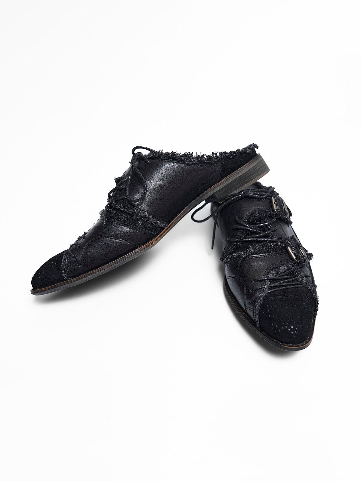 RICHILL Turkish Cowhide Brogue Monk Mule Loafers