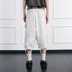 FACEONLAB Distressed Deconstructed Ripped Cargo Shorts