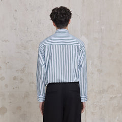 FACEONLAB Striped Patch-Pocket Poplin Shirt