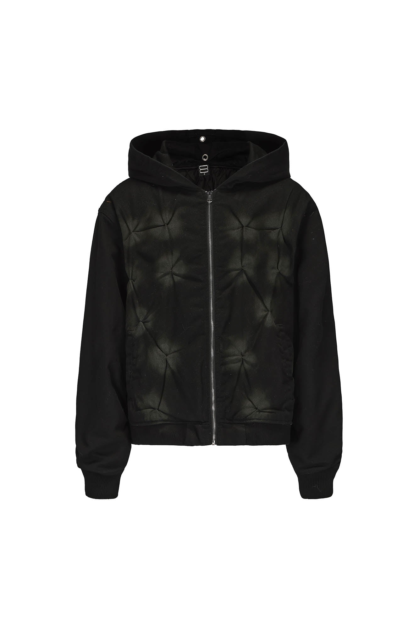 BLACK8MOB Wrinkled Tie-Dye Zip-Up Hoodie