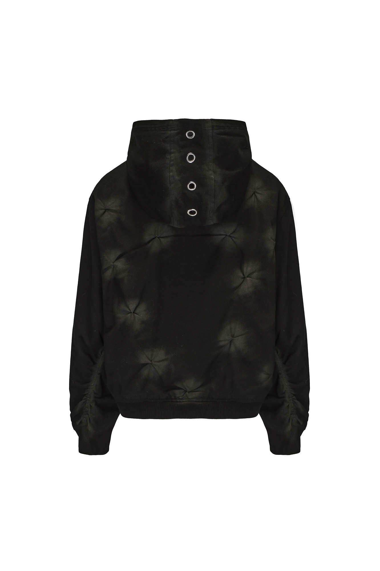 BLACK8MOB Wrinkled Tie-Dye Zip-Up Hoodie