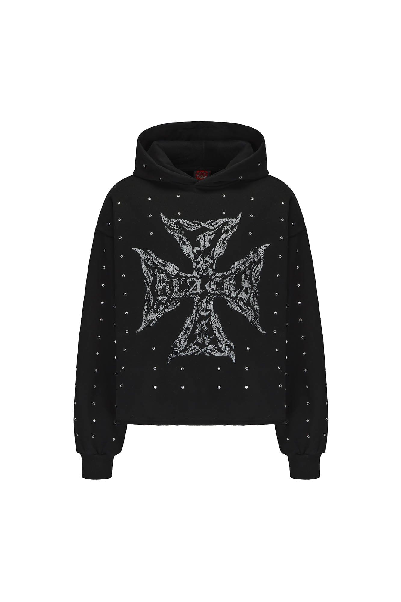 BLACK8MOB Full Studded Cross Hoodie