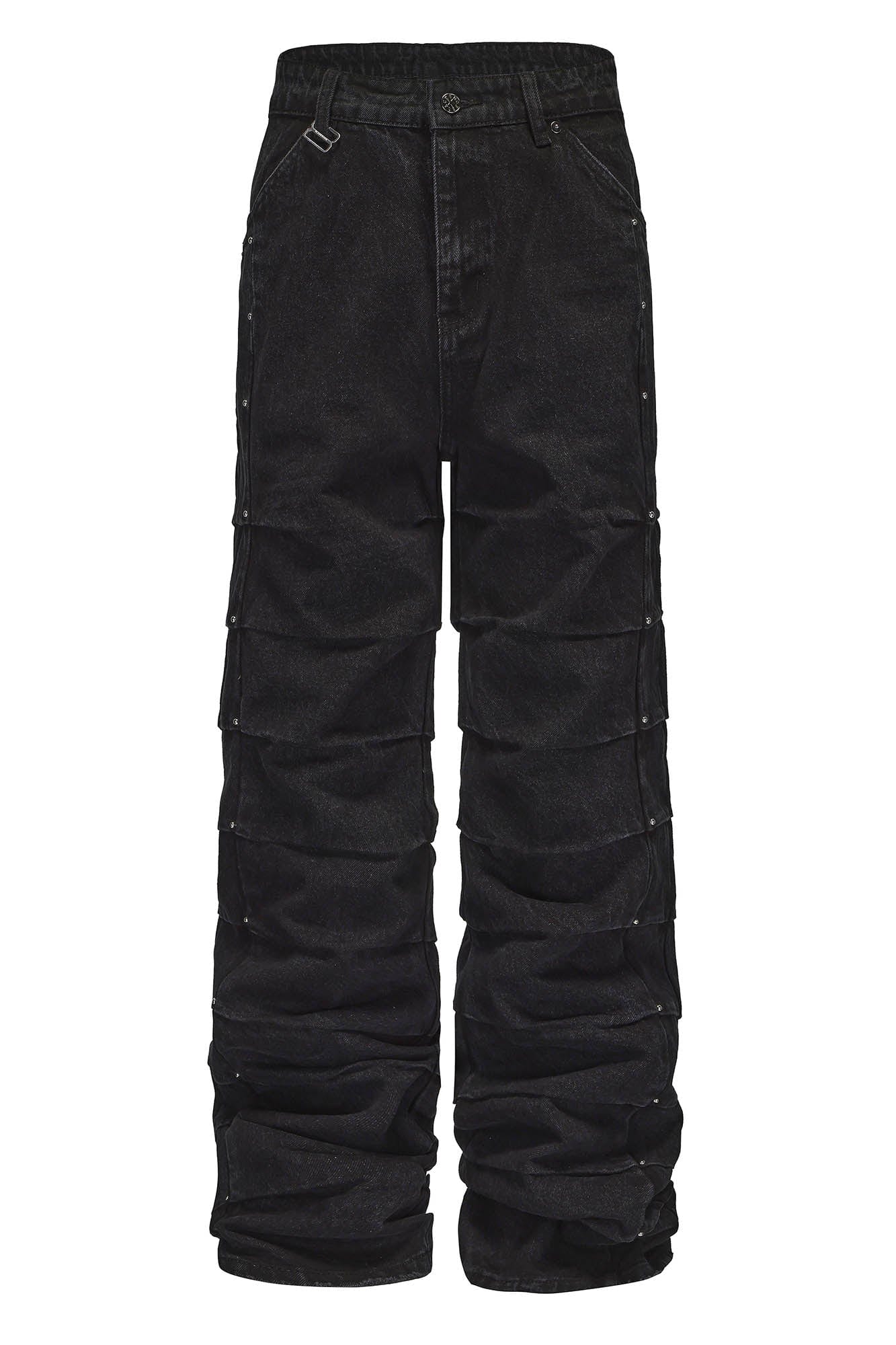 BLACK8MOB Armour Crinkled Rivet Pants