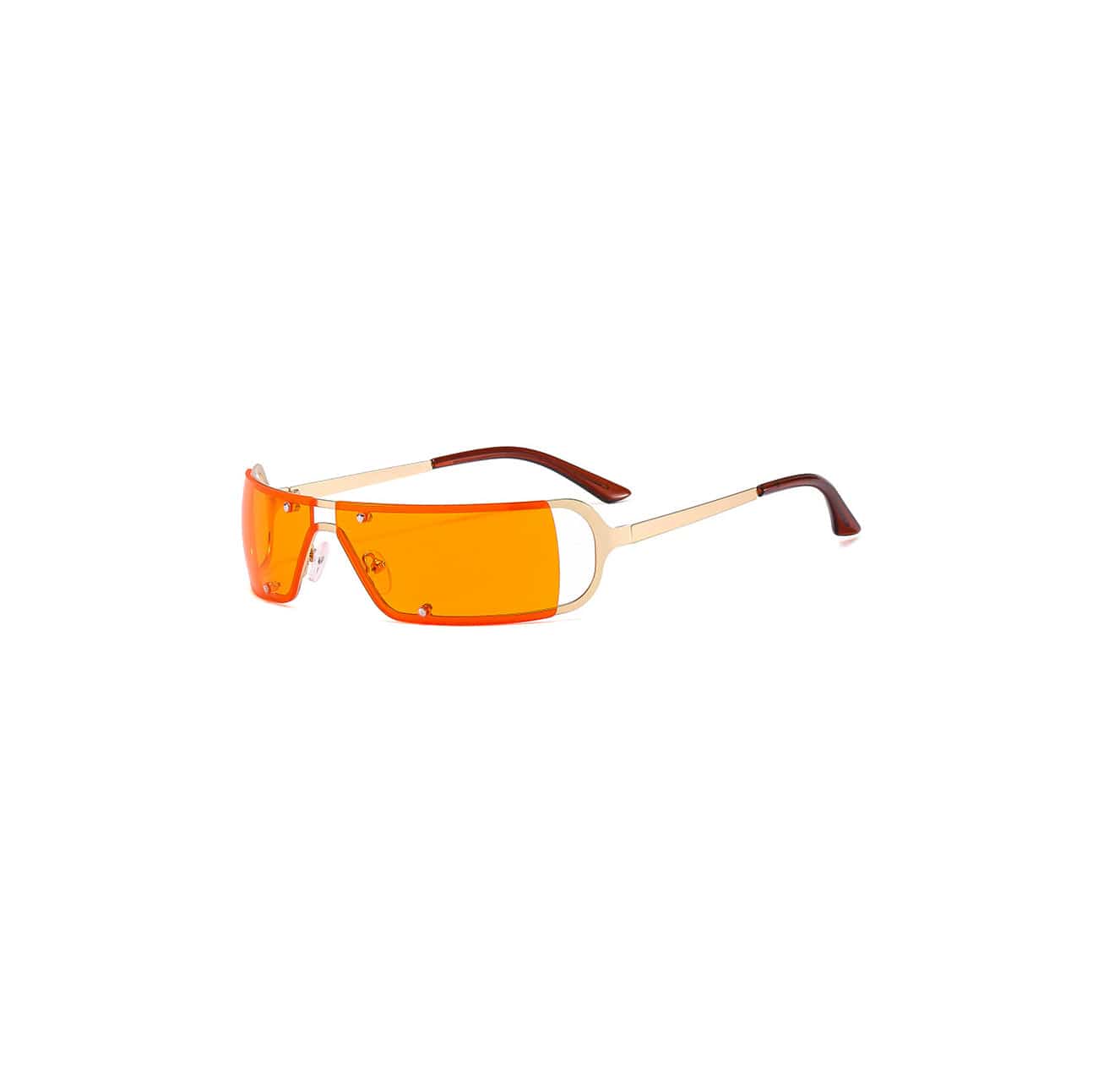 DAMAGE ASIA OPTICALS Modern Rivet Square Frame Sunglasses