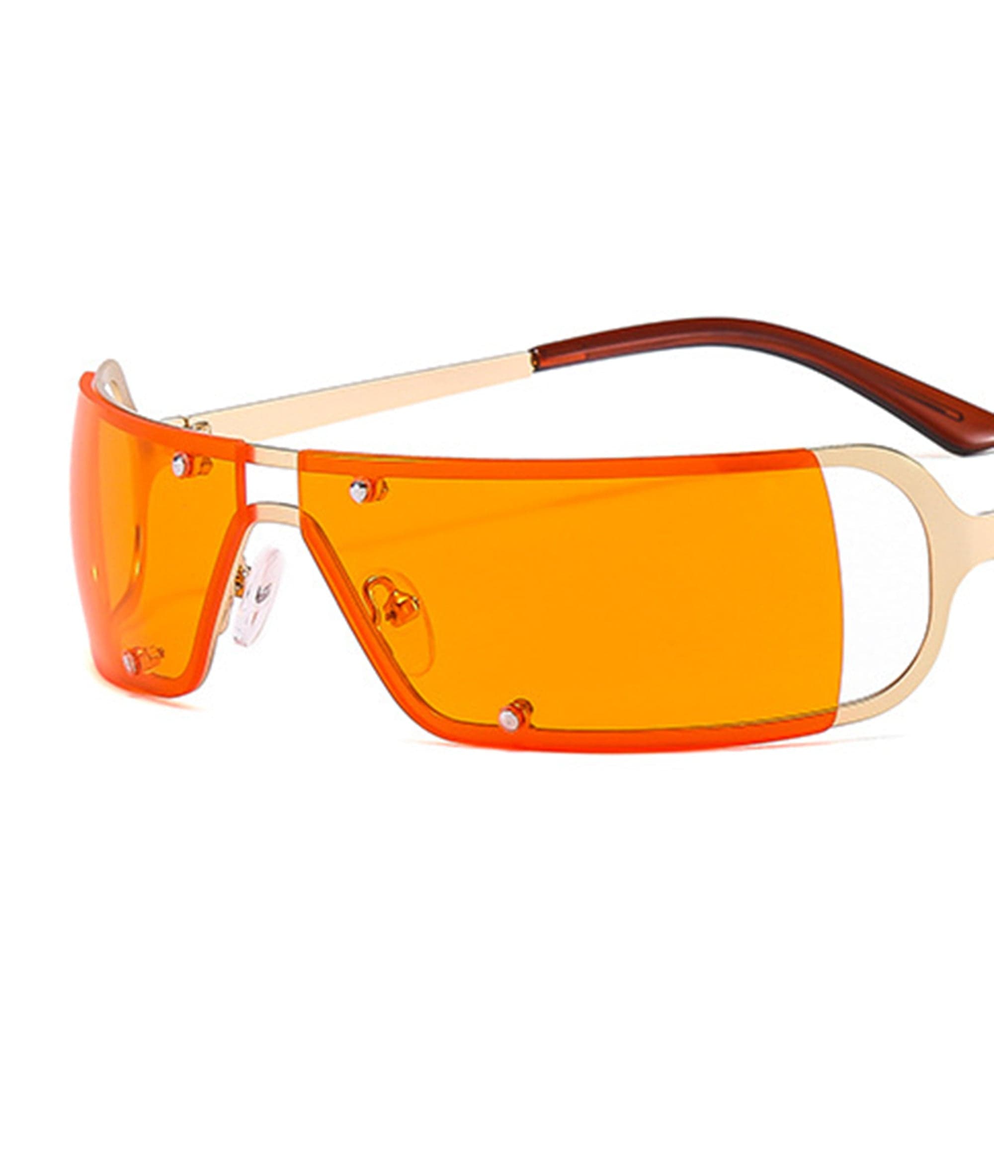 DAMAGE ASIA OPTICALS Modern Rivet Square Frame Sunglasses