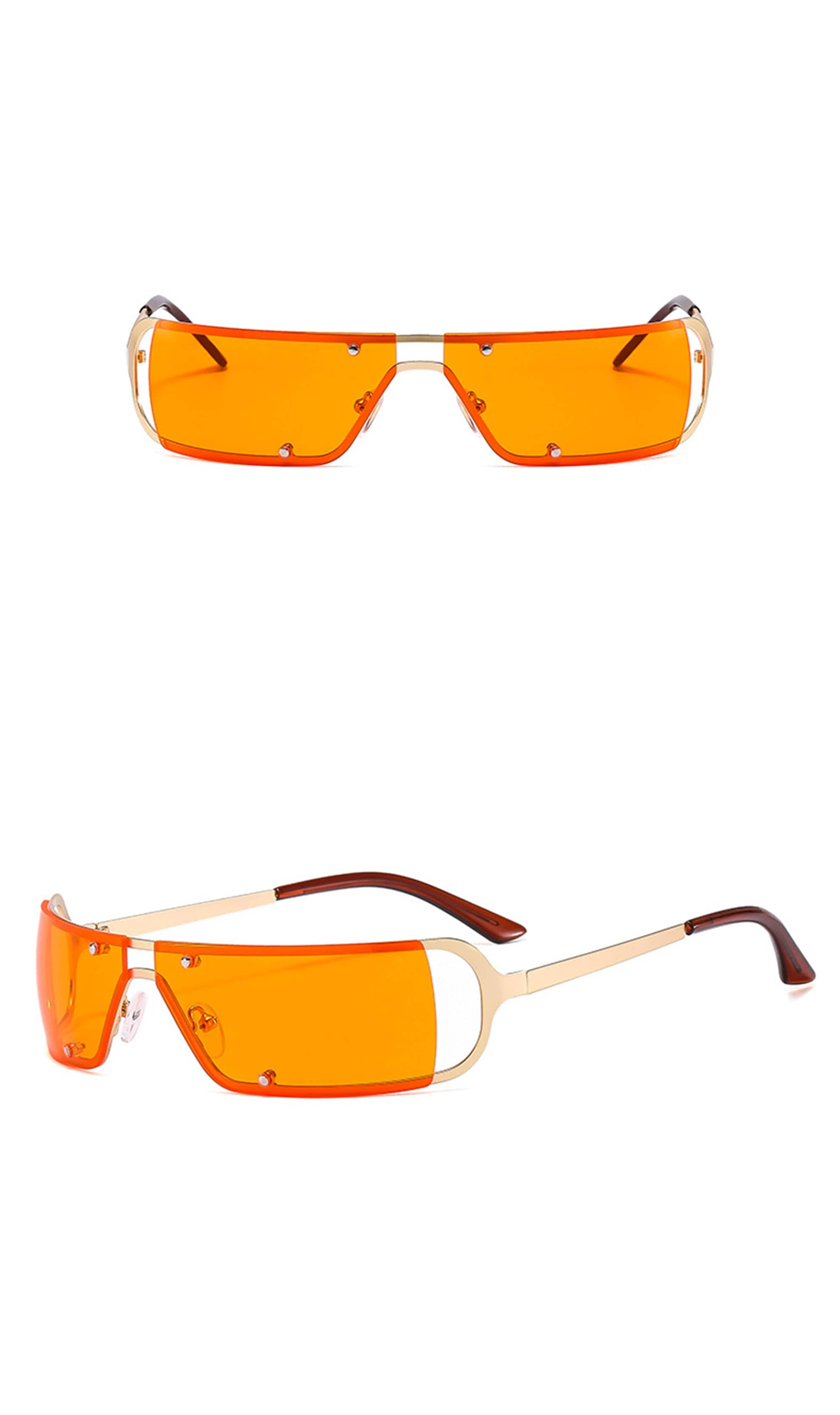 DAMAGE ASIA OPTICALS Modern Rivet Square Frame Sunglasses