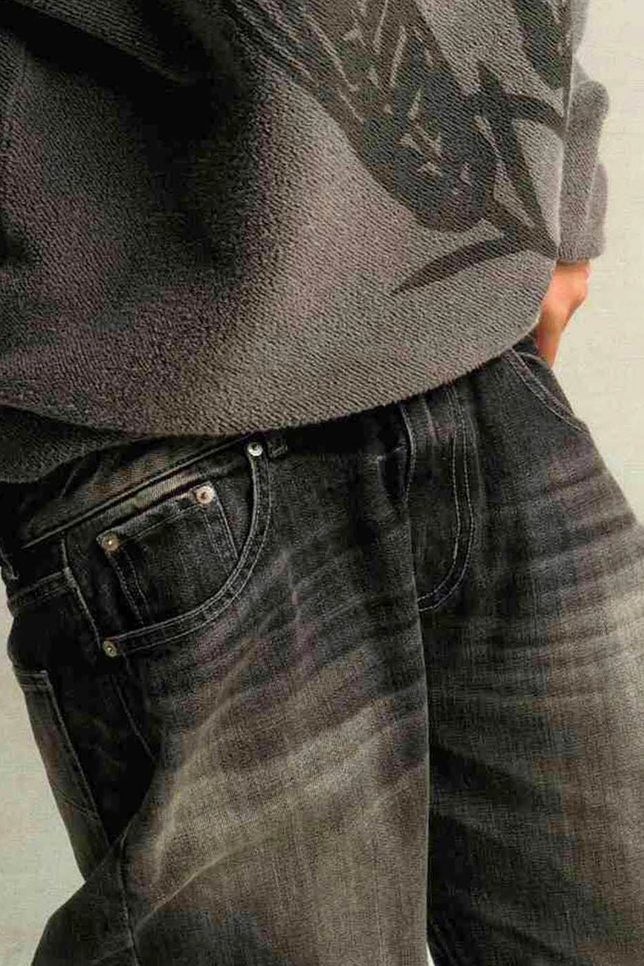 URBAN+FOREST 50s Washed Baggy Jeans
