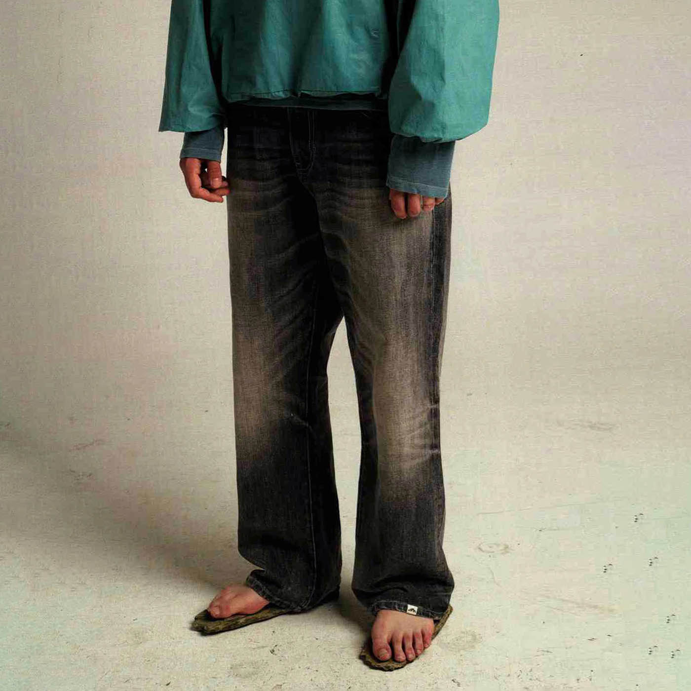 URBAN+FOREST 50s Washed Baggy Jeans