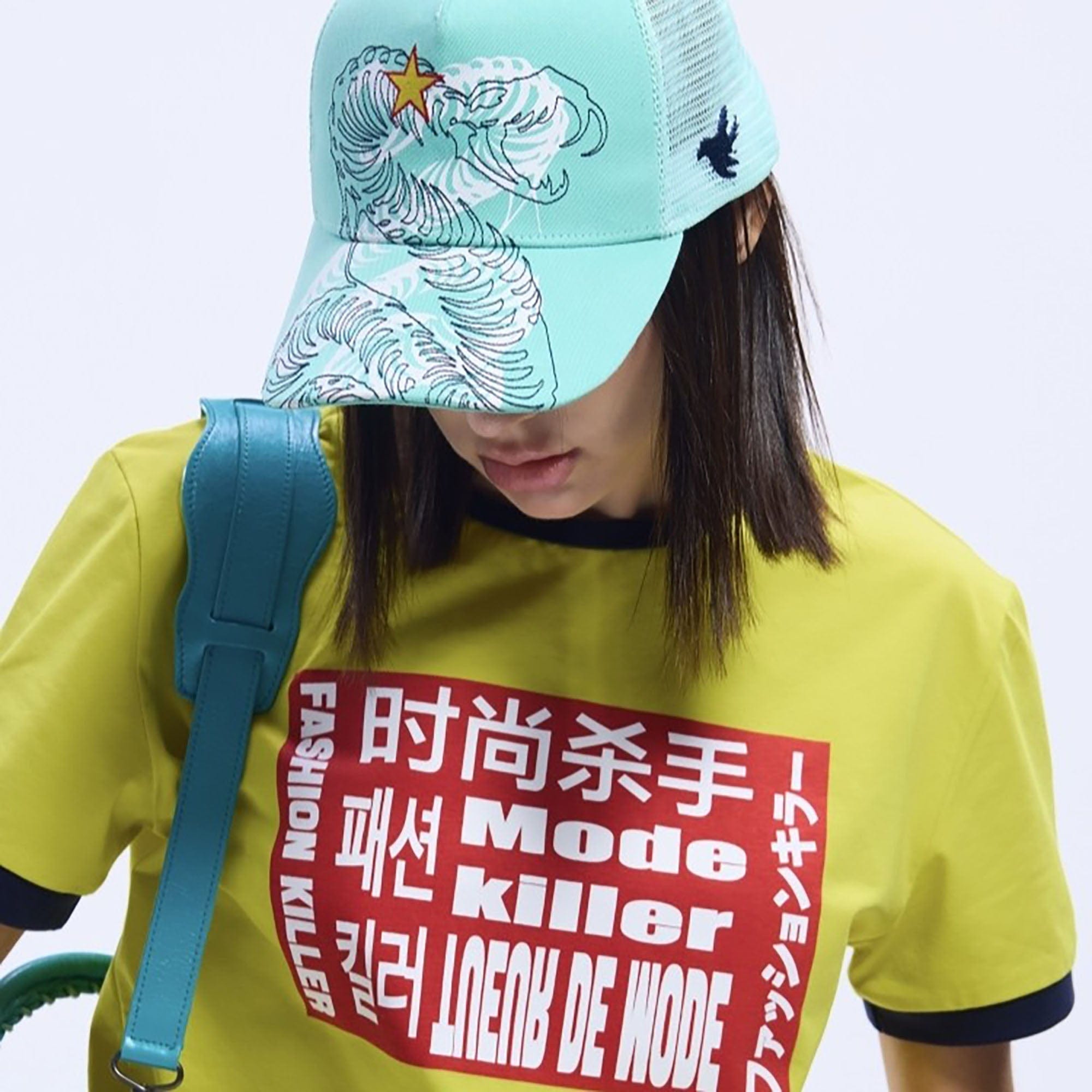 VINKID Twin Serpent Star Mesh Cap