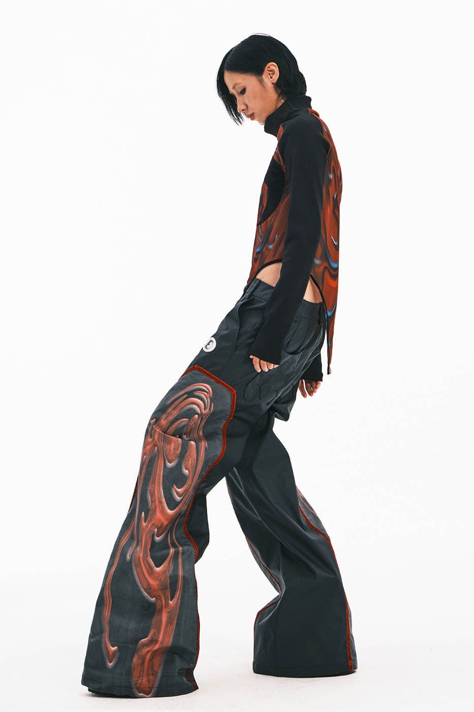 EMBRYO Totem Spliced Wide-Leg Pants