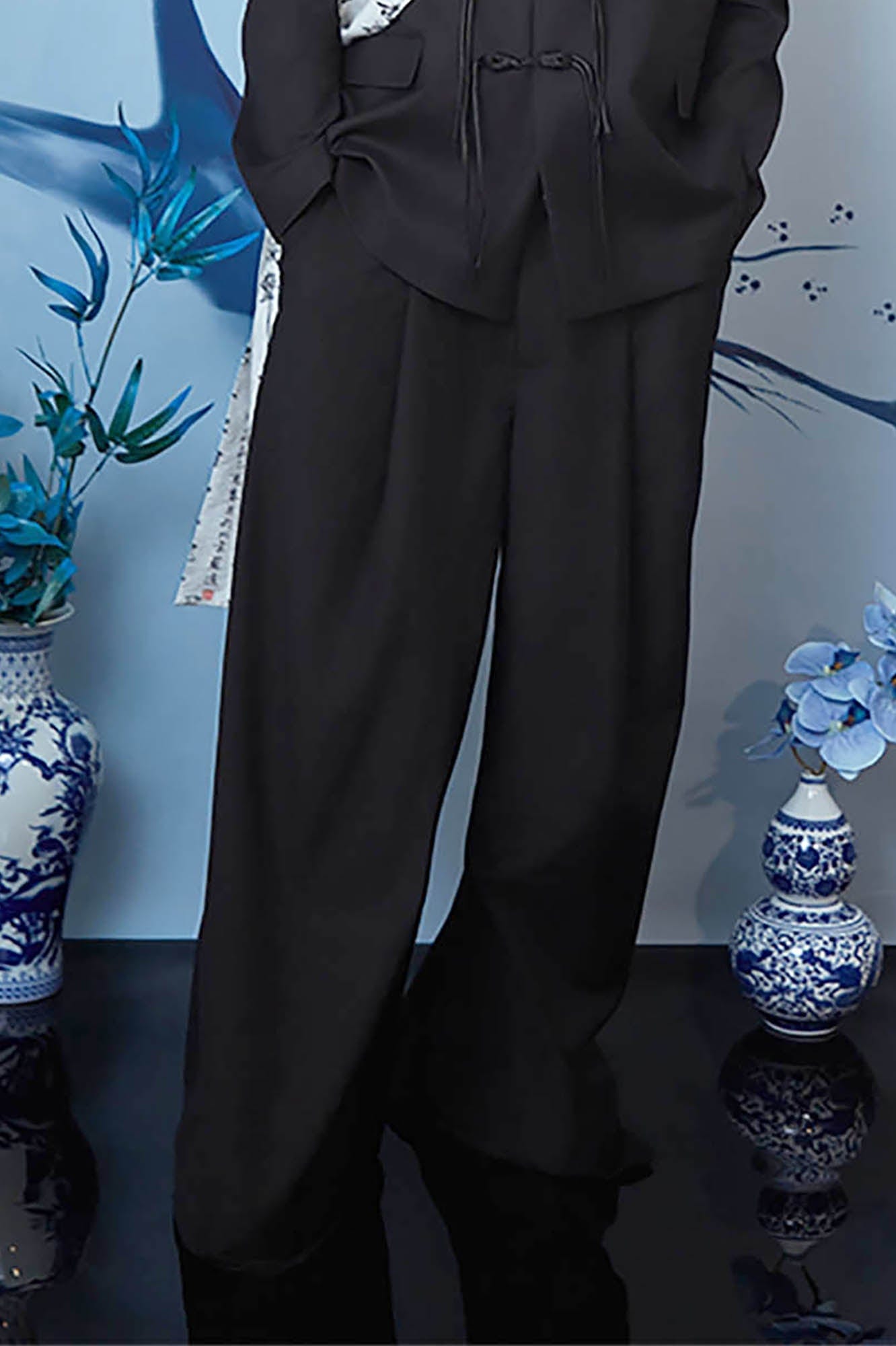 JIECHI Essential Draped Wide-Leg Pants