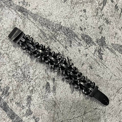 ILLUSORY Braided Spiked Leather Bracelet