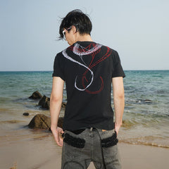 VINKID Twin Serpent Star Graphic T-Shirt