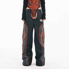 EMBRYO Totem Spliced Wide-Leg Pants