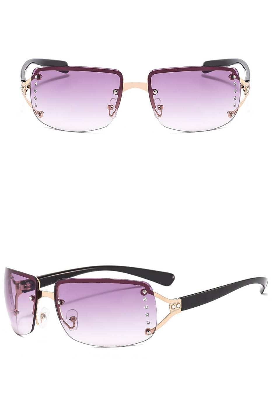 DAMAGE ASIA OPTICALS Semi-Rim Square Gradient Sunglasses