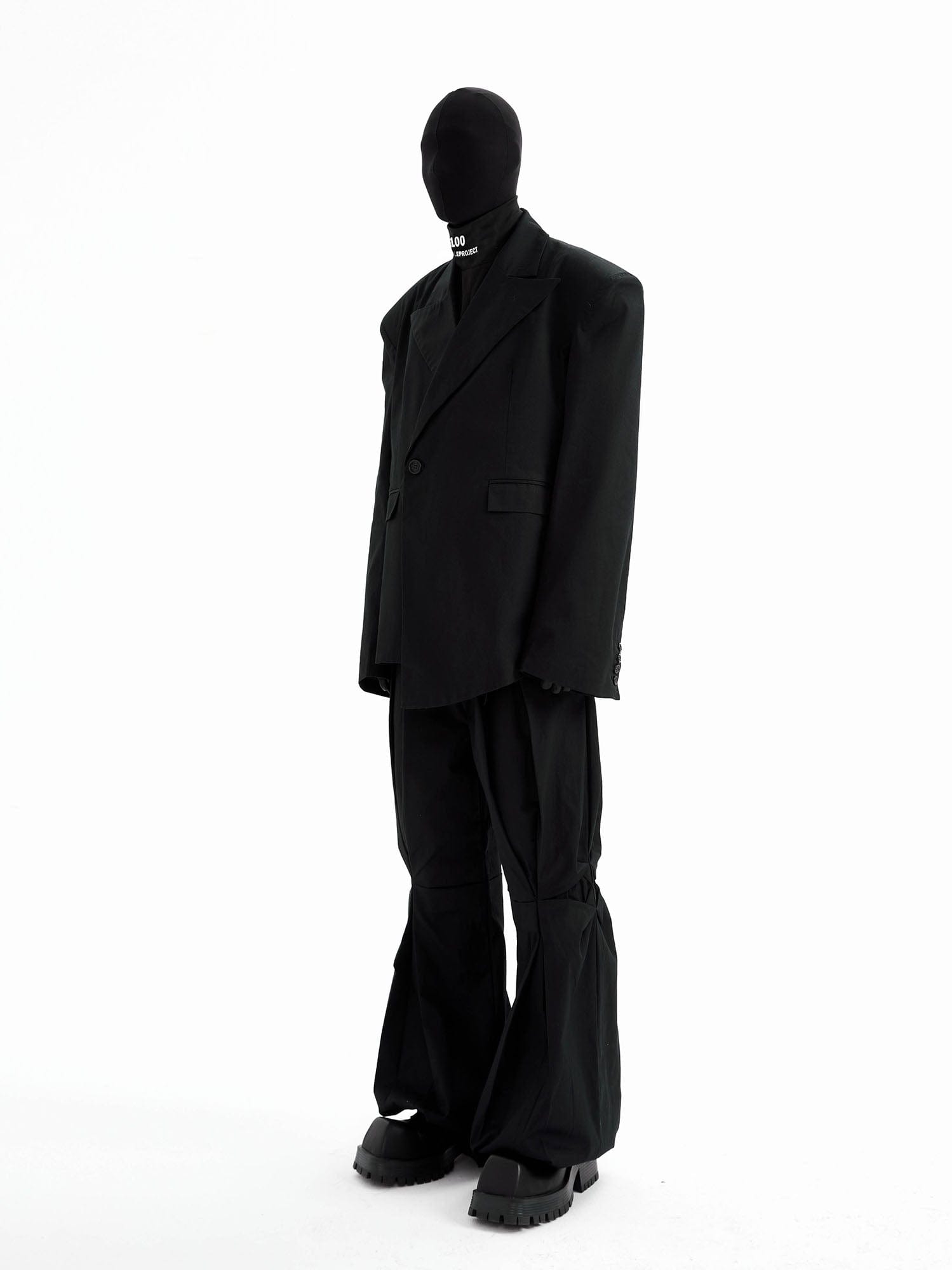 TRIANGLE PROJECT Asymmetrical Padded-Shoulder Oversized Blazer