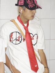 VINKID Peace Dove Jacquard Satin Tie