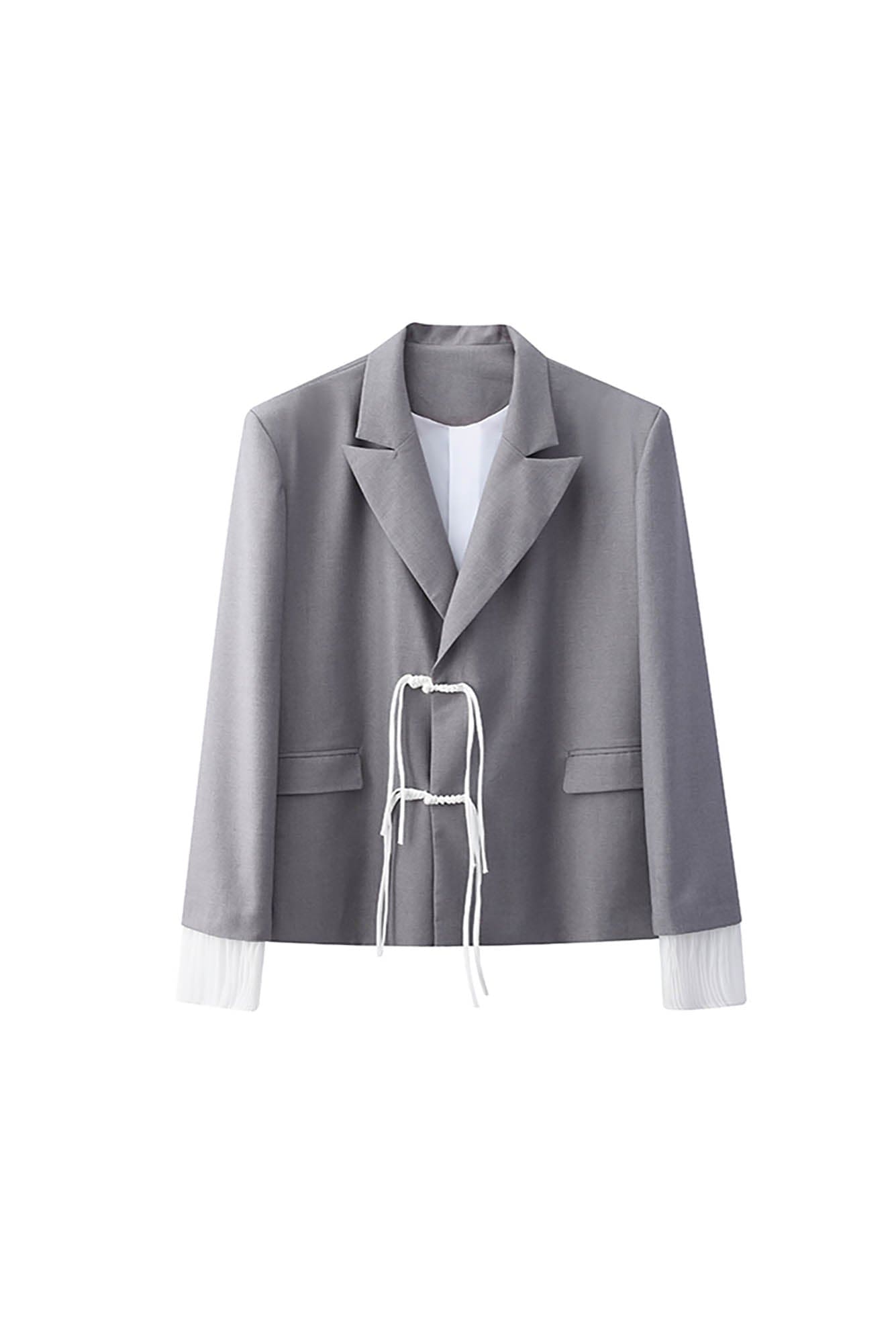 JIECHI Wild Flower Rope-Tie Oversized Blazer