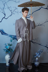 JIECHI Wild Flower Rope-Tie Oversized Blazer