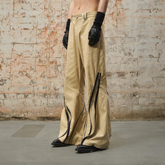 RELABEL Split Multi-Zipper Washed Pants