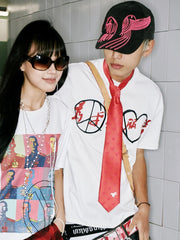 VINKID Peace Dove Jacquard Satin Tie
