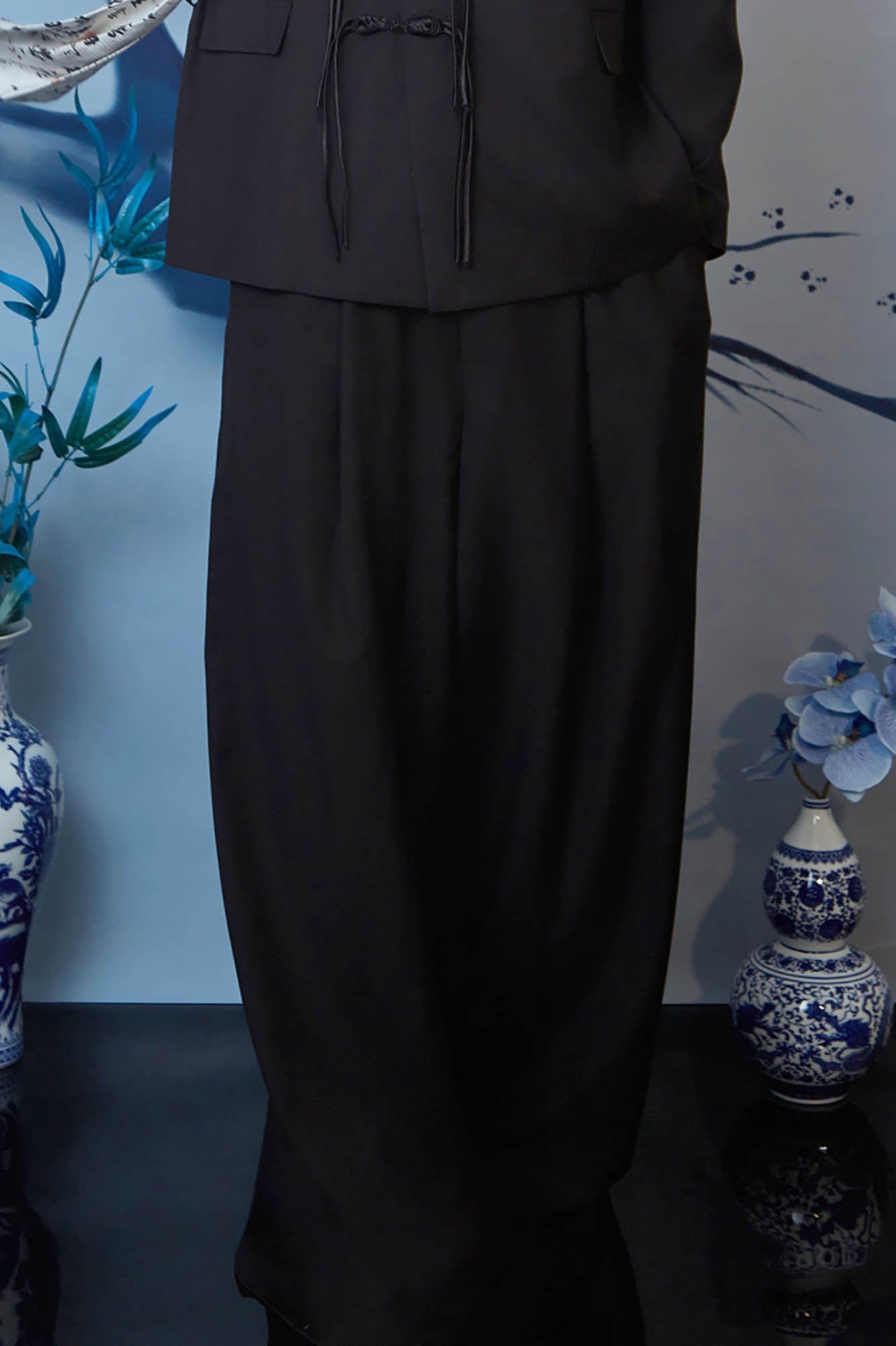 JIECHI Essential Draped Wide-Leg Pants
