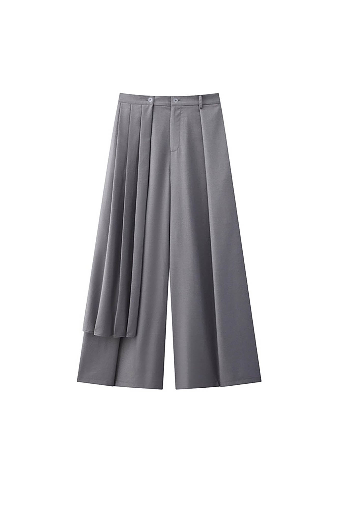 JIECHI Layered Draped Wide-Leg Pants