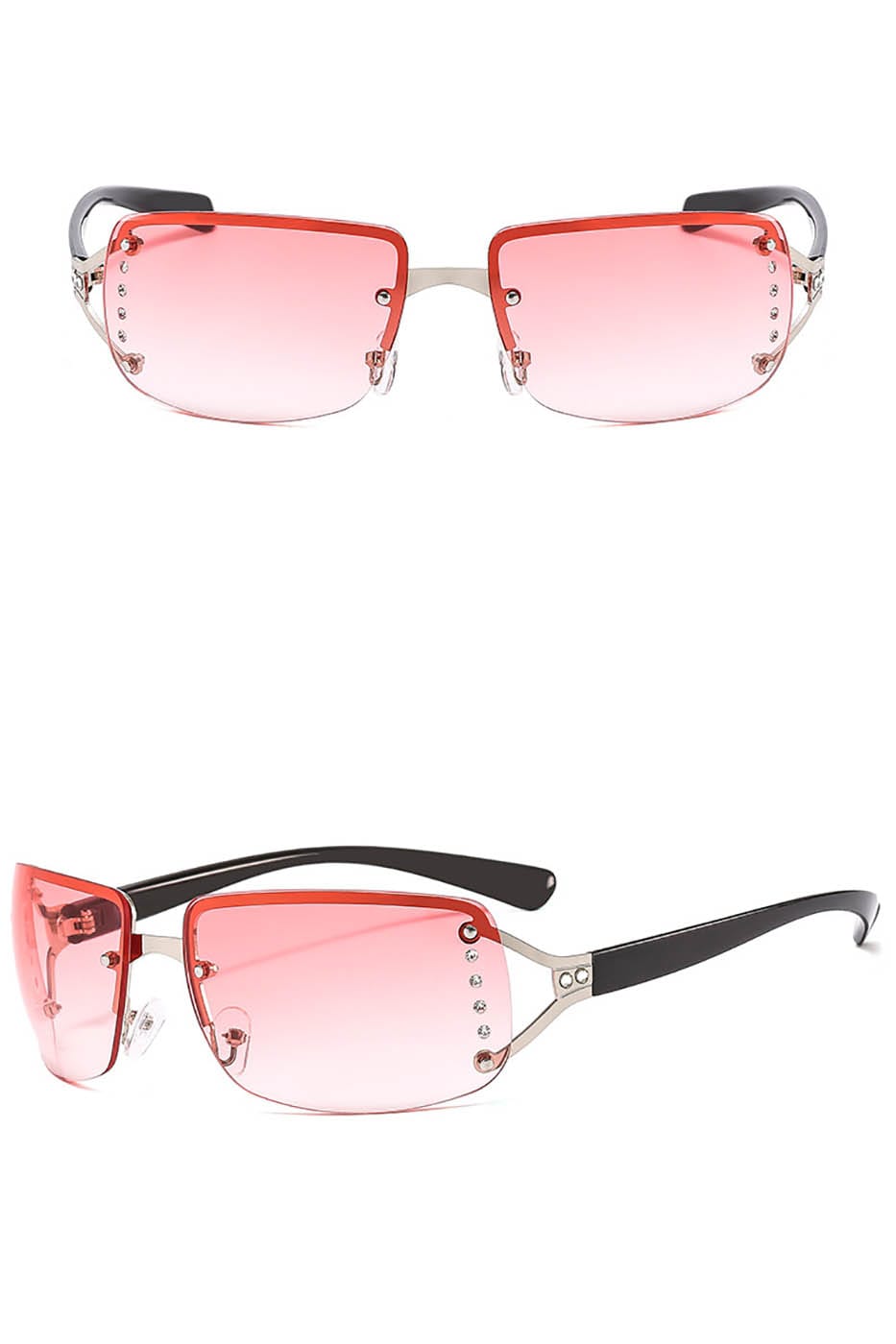 DAMAGE ASIA OPTICALS Semi-Rim Square Gradient Sunglasses