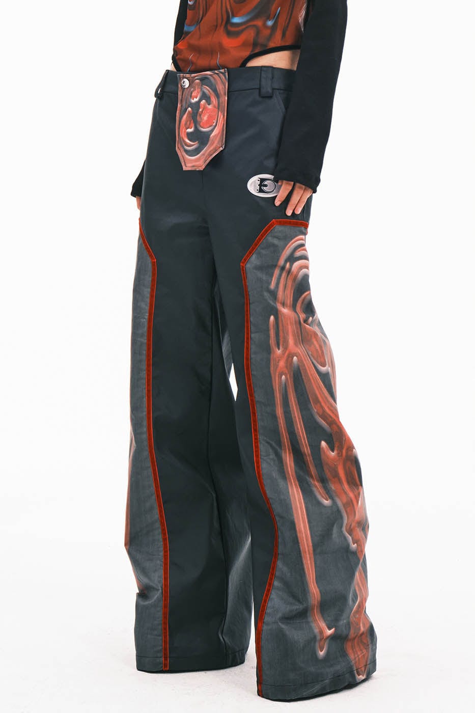 EMBRYO Totem Spliced Wide-Leg Pants