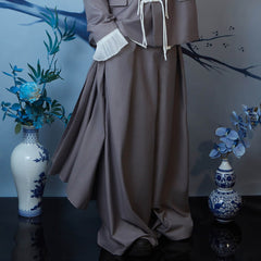 JIECHI Layered Draped Wide-Leg Pants