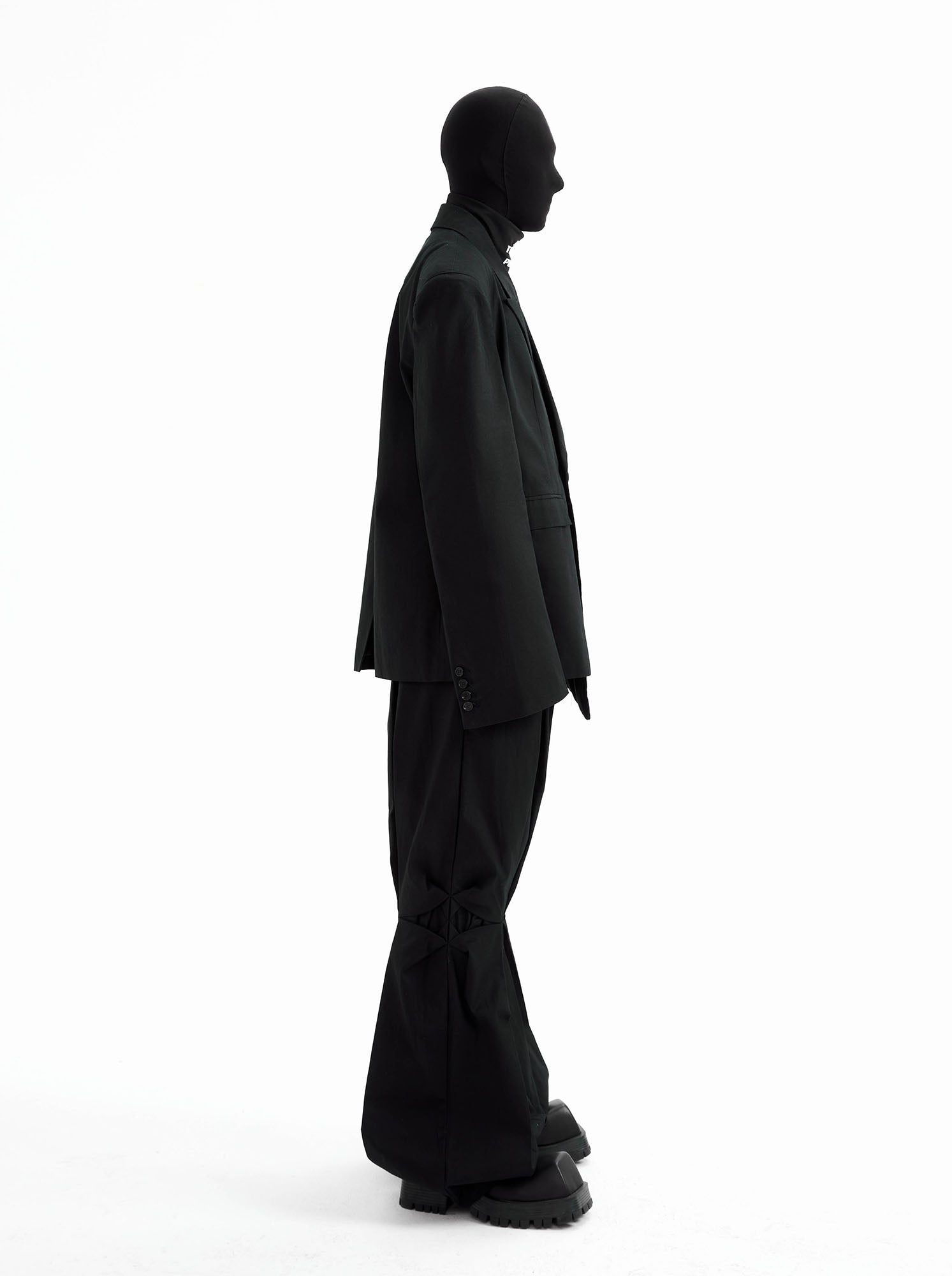 TRIANGLE PROJECT Asymmetrical Padded-Shoulder Oversized Blazer